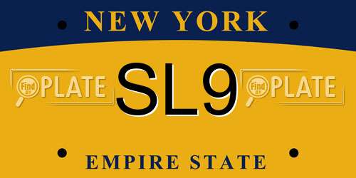 SL9 New York License Plate