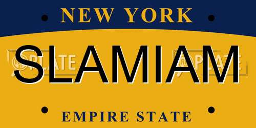 SLAMIAM New York License Plate