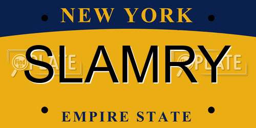 SLAMRY New York License Plate