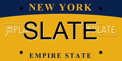 SLATE New York License Plate