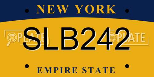SLB242 New York License Plate