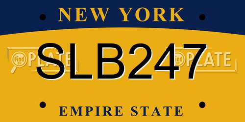 SLB247 New York License Plate