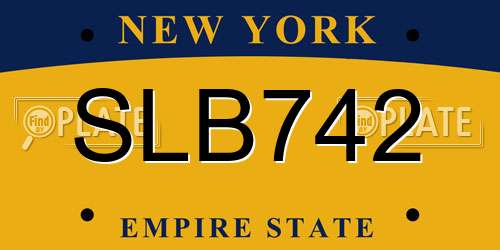 SLB742 New York License Plate