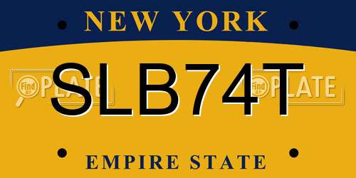 SLB74T New York License Plate