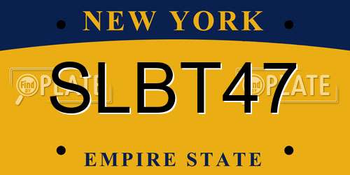 SLBT47 New York License Plate