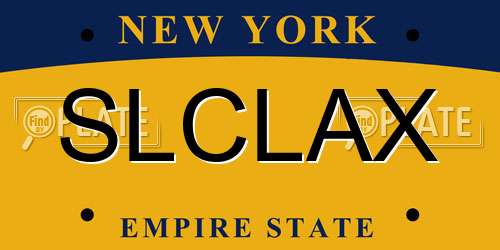 SLCLAX New York License Plate