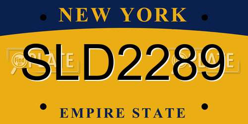 SLD2289 New York License Plate