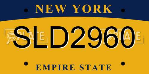 SLD2960 New York License Plate