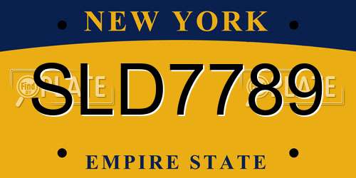 SLD7789 New York License Plate