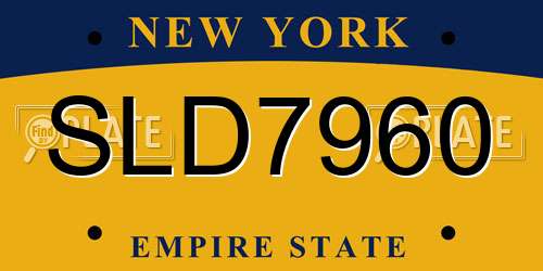 SLD7960 New York License Plate