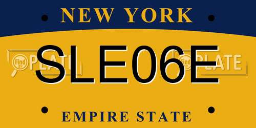 SLE06E New York License Plate