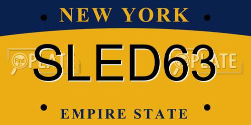 SLED63 New York License Plate