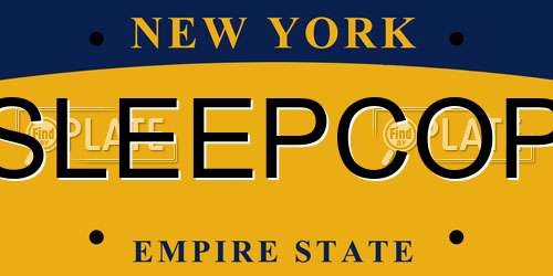 SLEEPCOP New York License Plate