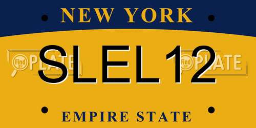 SLEL12 New York License Plate