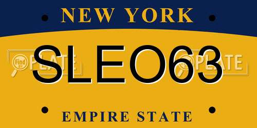 SLEO63 New York License Plate