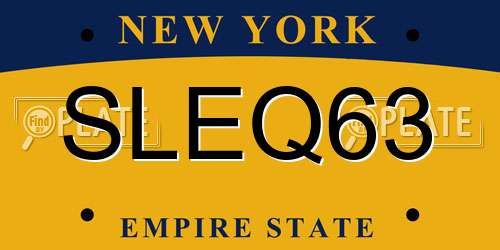 SLEQ63 New York License Plate