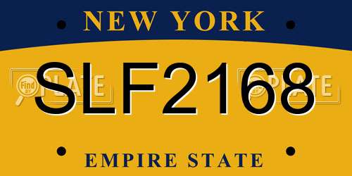 SLF2168 New York License Plate