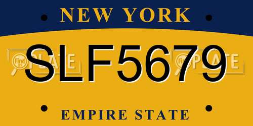 SLF5679 New York License Plate