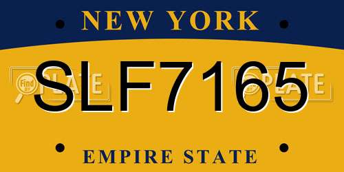 SLF7165 New York License Plate