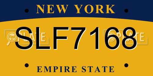 SLF7168 New York License Plate