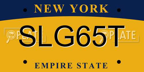 SLG65T New York License Plate