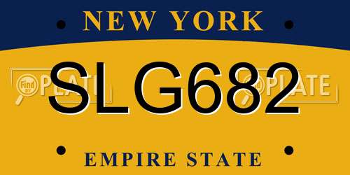 SLG682 New York License Plate