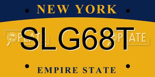 SLG68T New York License Plate