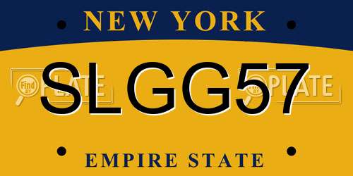 SLGG57 New York License Plate