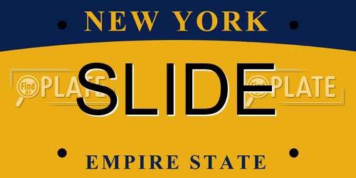 SLIDE New York License Plate