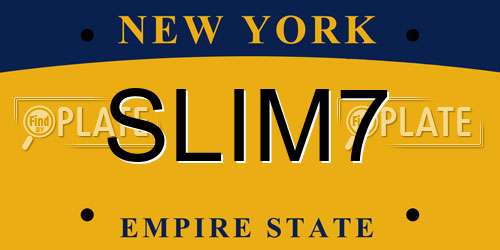 SLIM7 New York License Plate