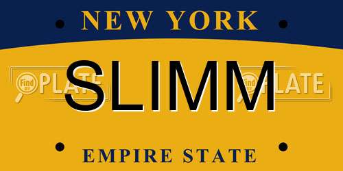 SLIMM New York License Plate