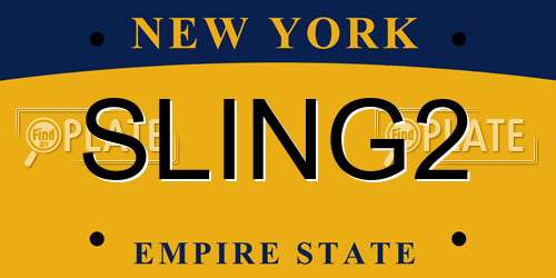 SLING2 New York License Plate