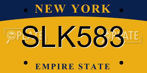 SLK583 New York License Plate