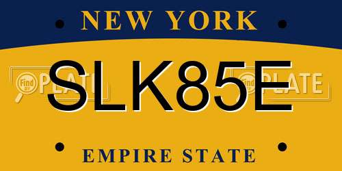 SLK85E New York License Plate