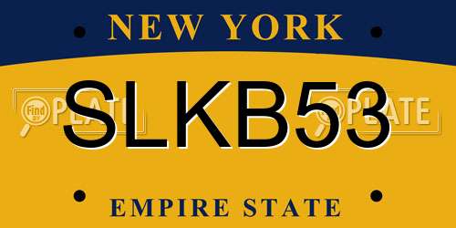 SLKB53 New York License Plate