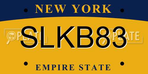 SLKB83 New York License Plate