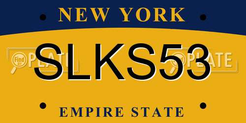 SLKS53 New York License Plate