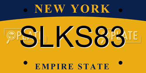SLKS83 New York License Plate