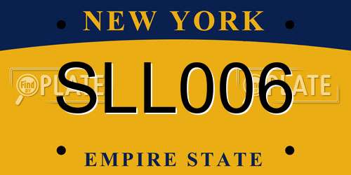 SLL006 New York License Plate