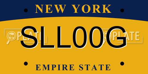 SLL00G New York License Plate