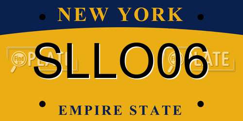 SLLO06 New York License Plate