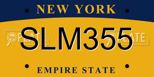 SLM355 New York License Plate