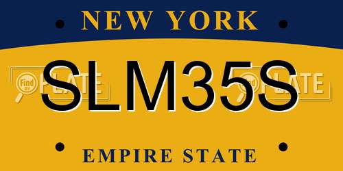 SLM35S New York License Plate