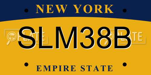 SLM38B New York License Plate