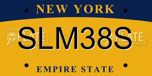 SLM38S New York License Plate