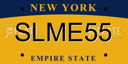 SLME55 New York License Plate