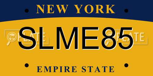 SLME85 New York License Plate