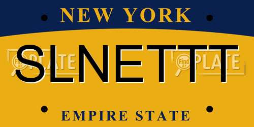 SLNETTT New York License Plate