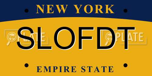 SLOFDT New York License Plate