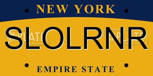 SLOLRNR New York License Plate